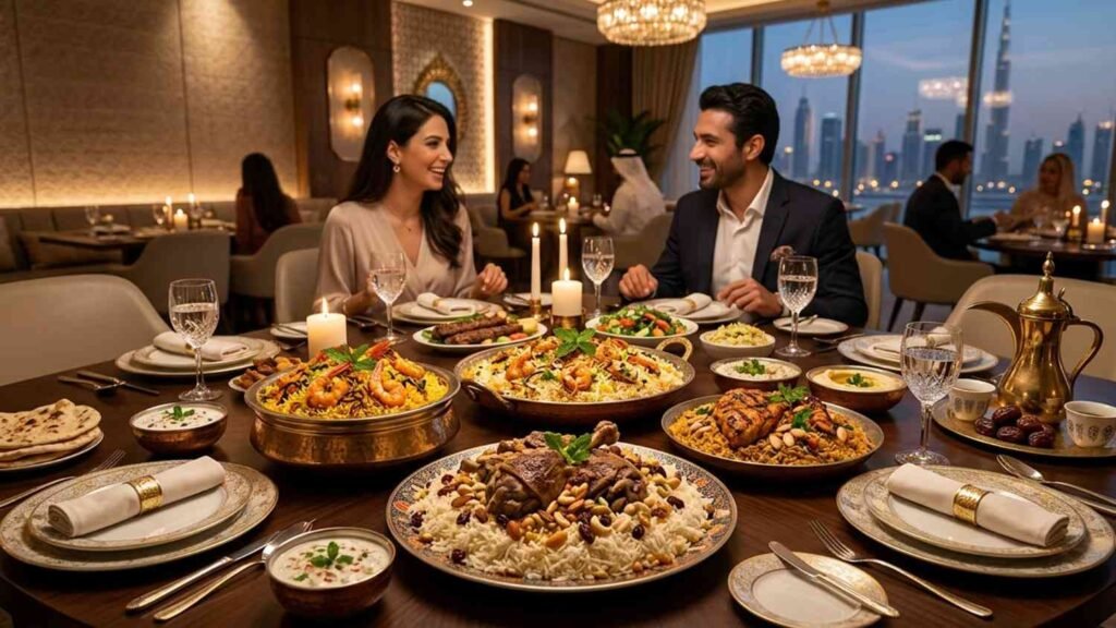 Premium Indian basmati rice served in luxury UAE restaurant dining setting