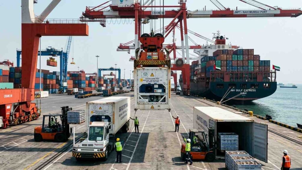 Refrigerated seafood containers transporting Indian crabs to Gulf countries