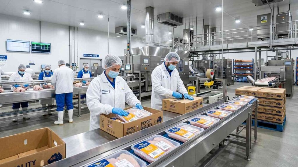 Professional chicken packaging process for export quality products