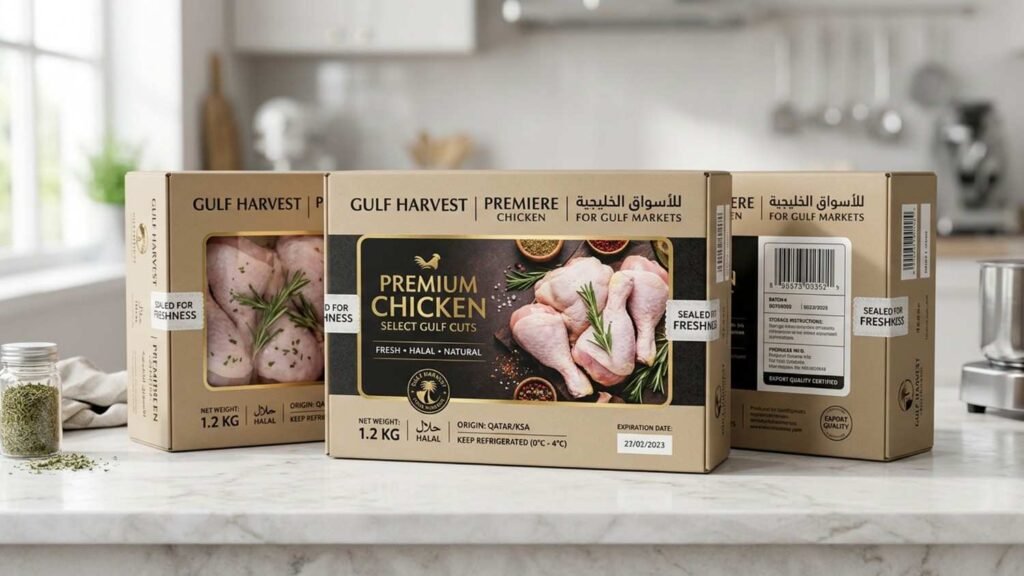 Premium packaged chicken products for Gulf country exports