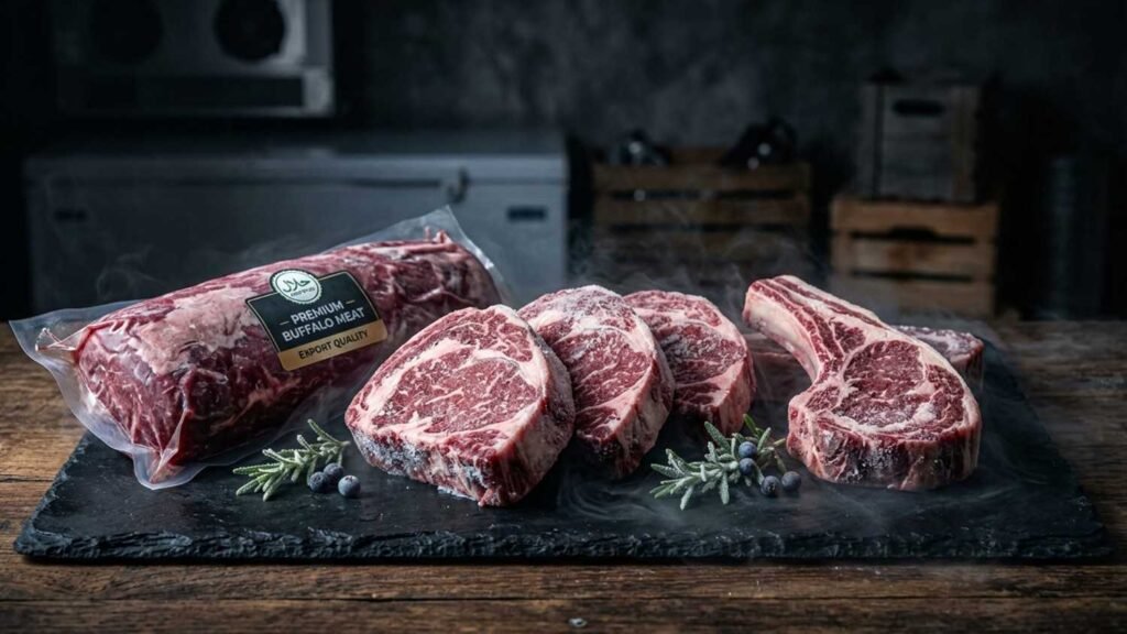 High quality halal buffalo meat cuts prepared for export markets in Gulf countries