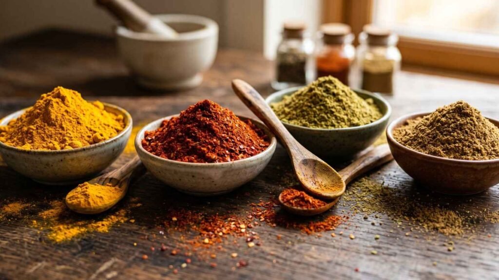 High quality Indian spice powders including turmeric and chili powder for export